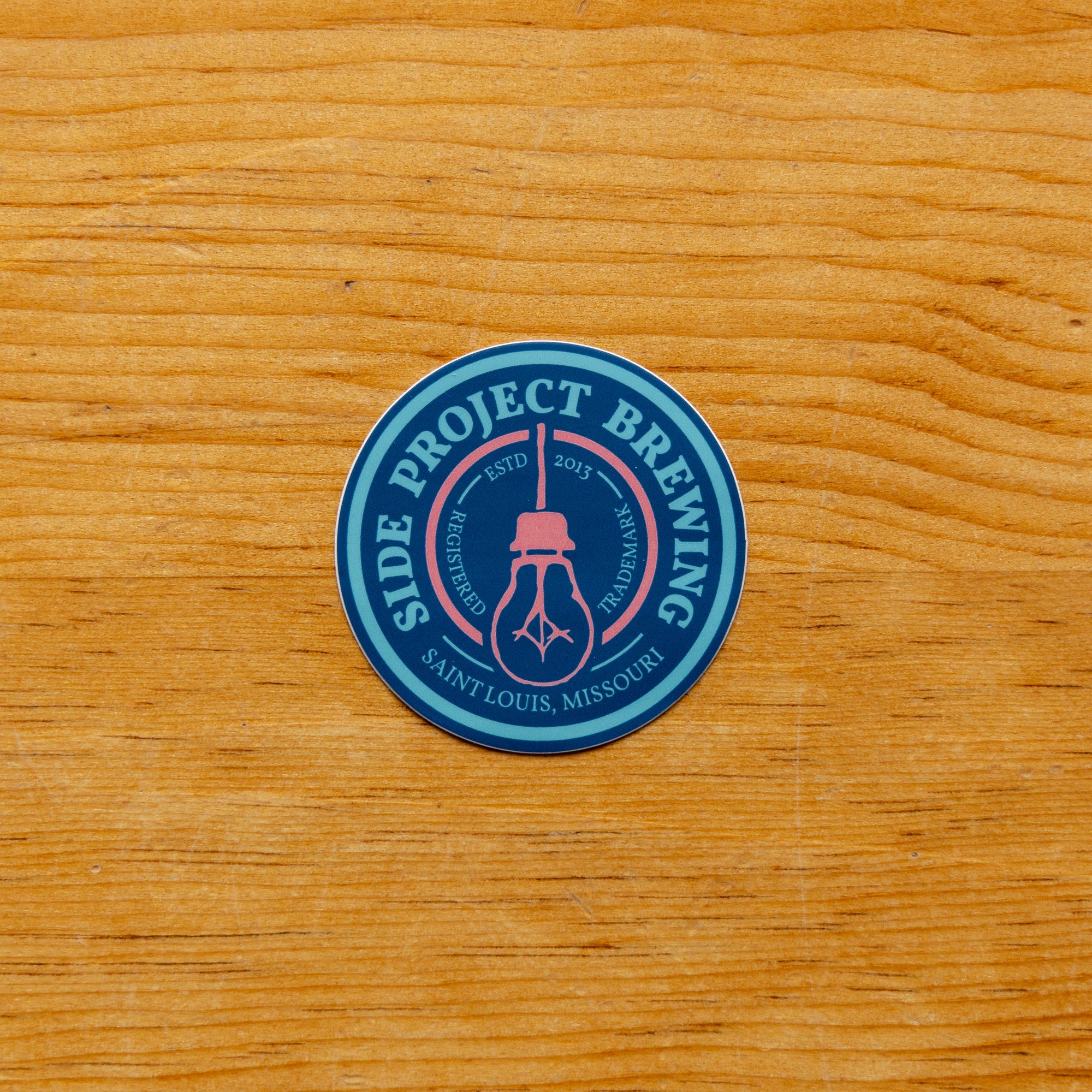 Side Project Circle Sticker - Dark Blue & Pink
