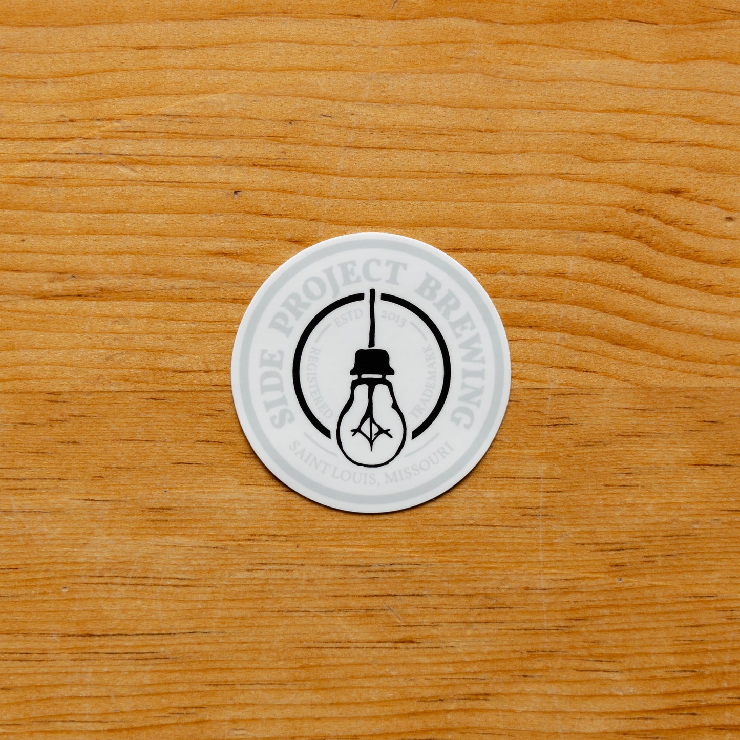 White & Grey Circle Sticker