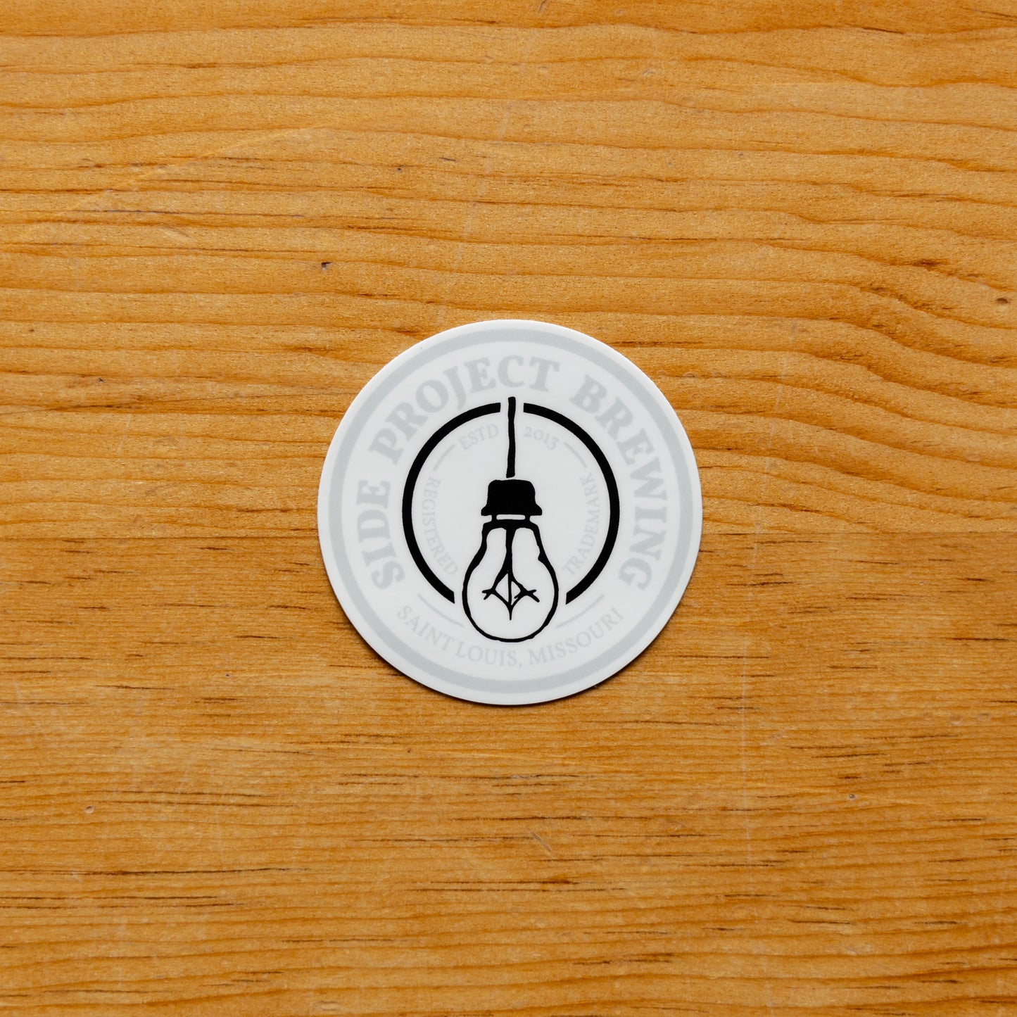 Circle Sticker - White & Grey