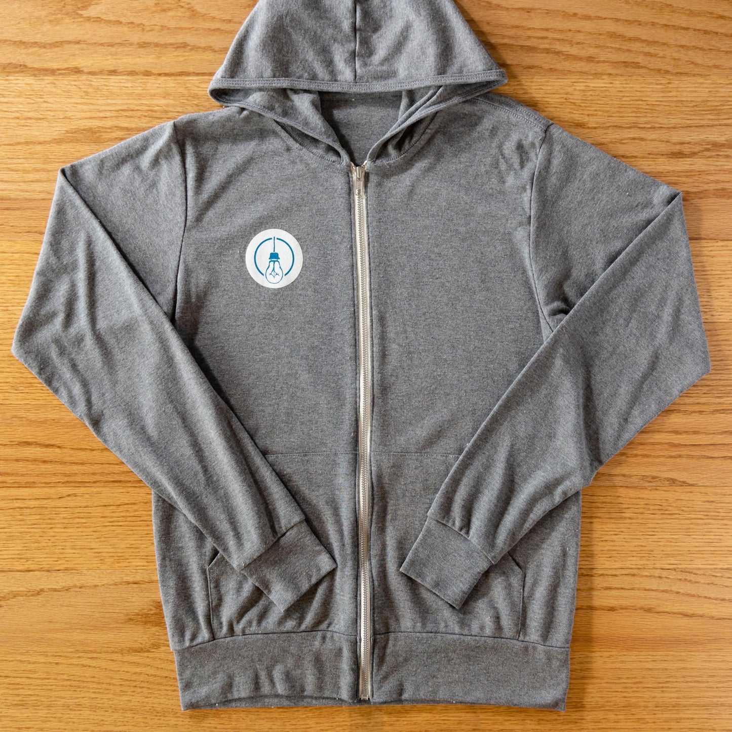 Circle Logo Light Weight Hoodie - Grey