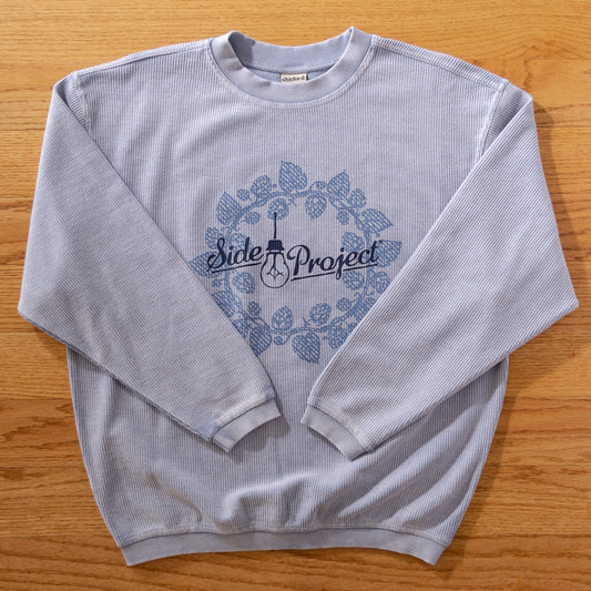 Hop Wreath Script Logo - Faded Denim