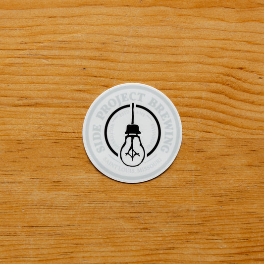 Circle Sticker - White & Grey